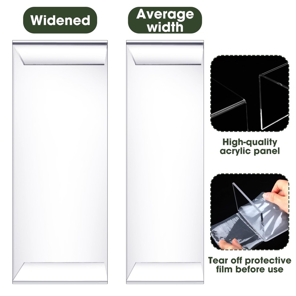 8 Pcs Large Acrylic Display Riser 4 Sizes(11”L~12”L) Clear Rectangular Acryli...