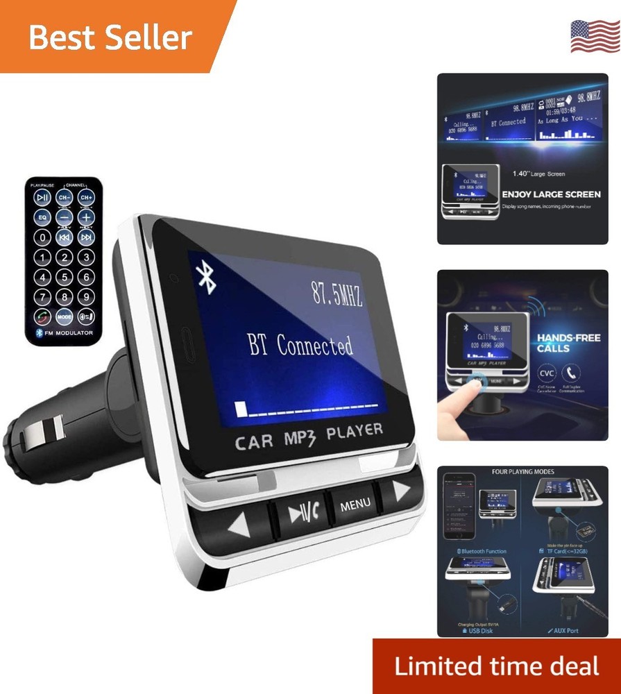 Universal Bluetooth FM Transmitter for All Cars, Hand-Free Calls & Music Play