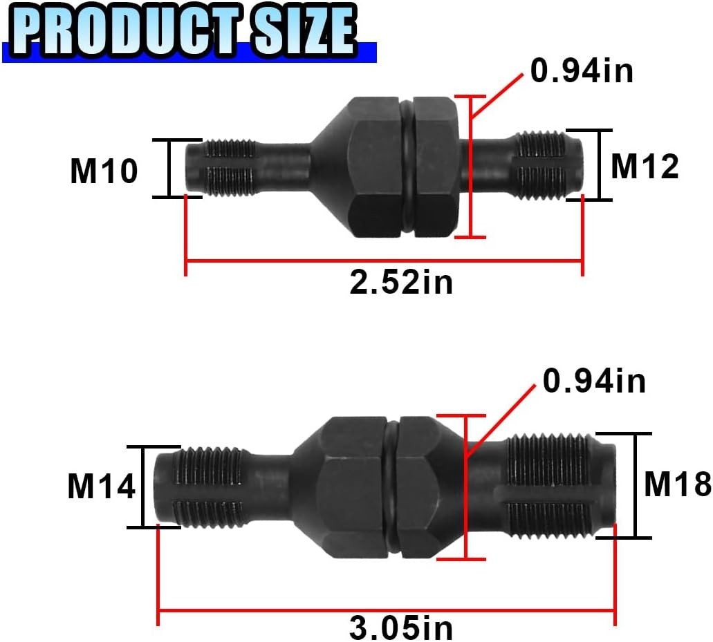Spark Plug Thread Chaser Tool, Double-Ended Engine Spark Plug Tapper, Rust Re...