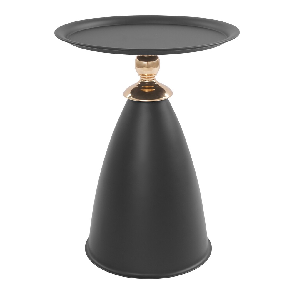 Black Small Round Side Table Side Table for Small Spaces, Modern Couch End Table