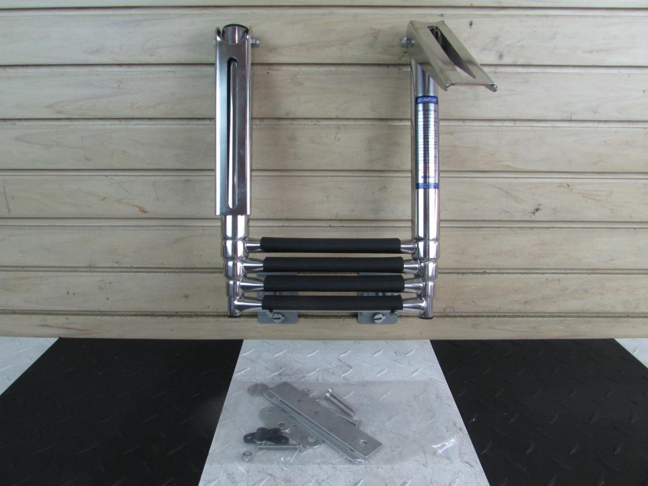 Windline 4 Step Telescopic 45" Marine Boat Ladder TPL-4XPE *New* w/ Hardware