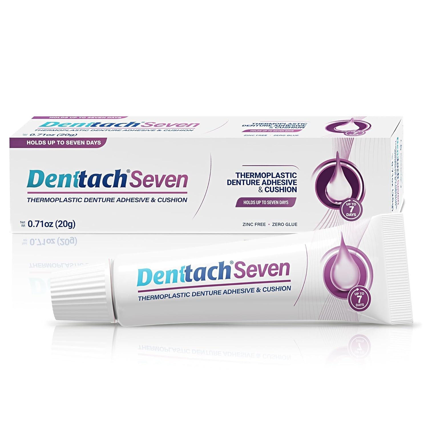 5 Pack Denttach Seven Day Hold Thermoplastic Denture Adhesive .71 Oz.
