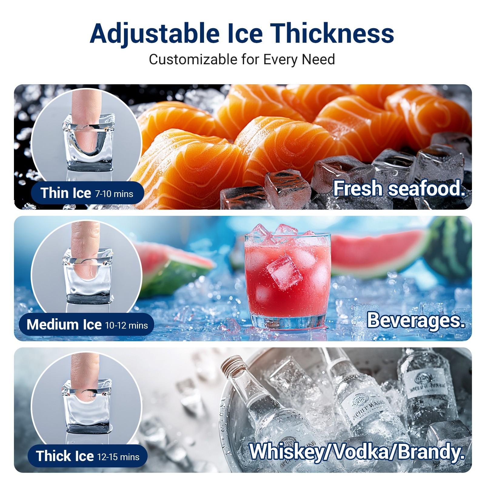 Heavy Duty 650Lbs/24H Commercial Ice Maker Machine 450Lbs Industrial Ice Machine