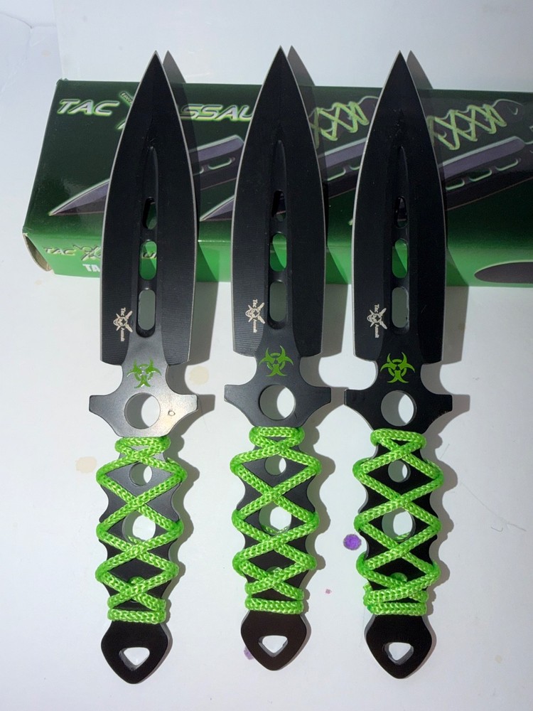 TacAssault throwing Knifes neon green