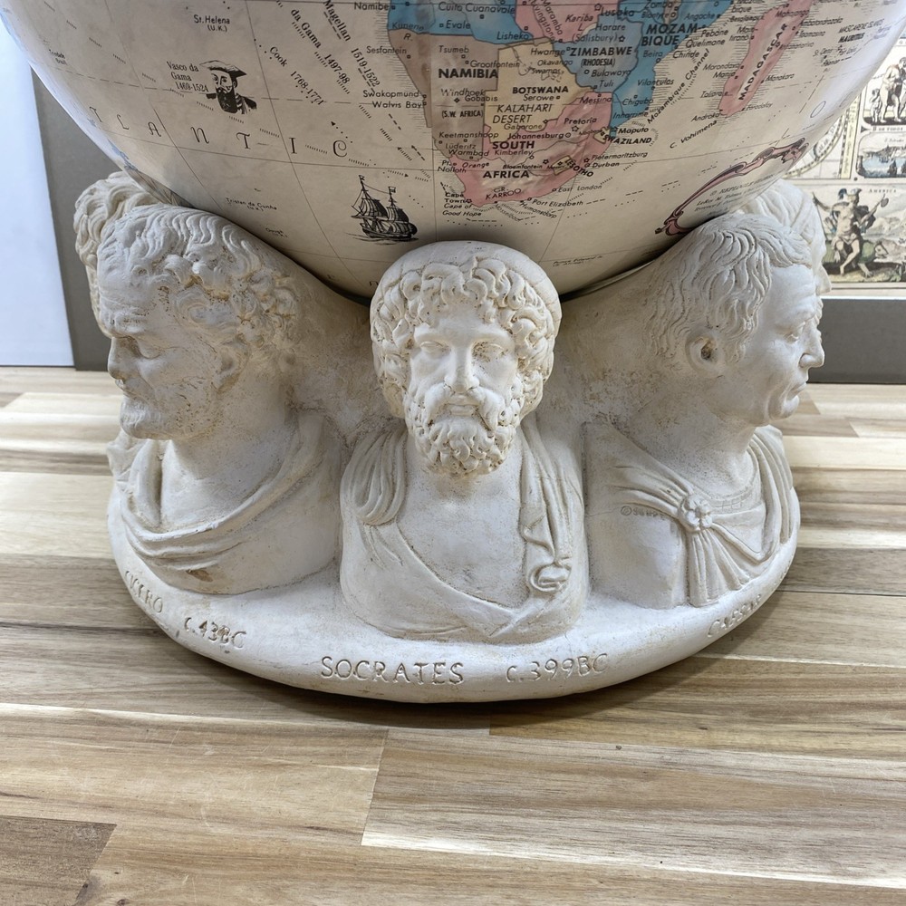 Replogle 16" Globe on Plaster Historical Figure Base
