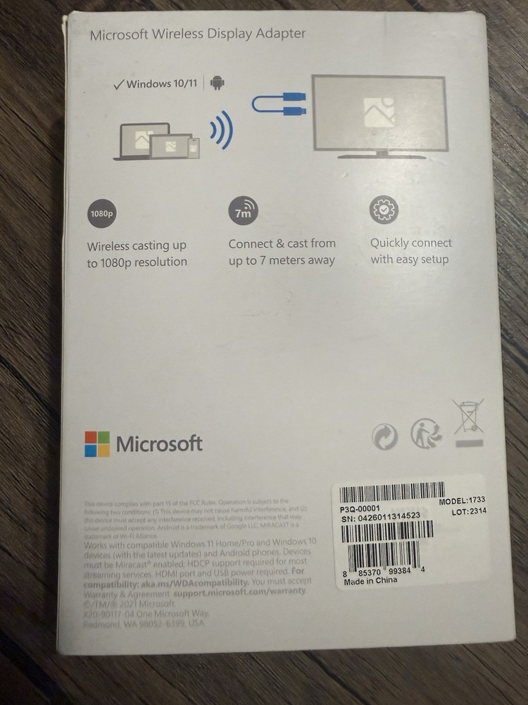 Microsoft Wireless Display Adapter USB/HDMI Miracast Display Adapter