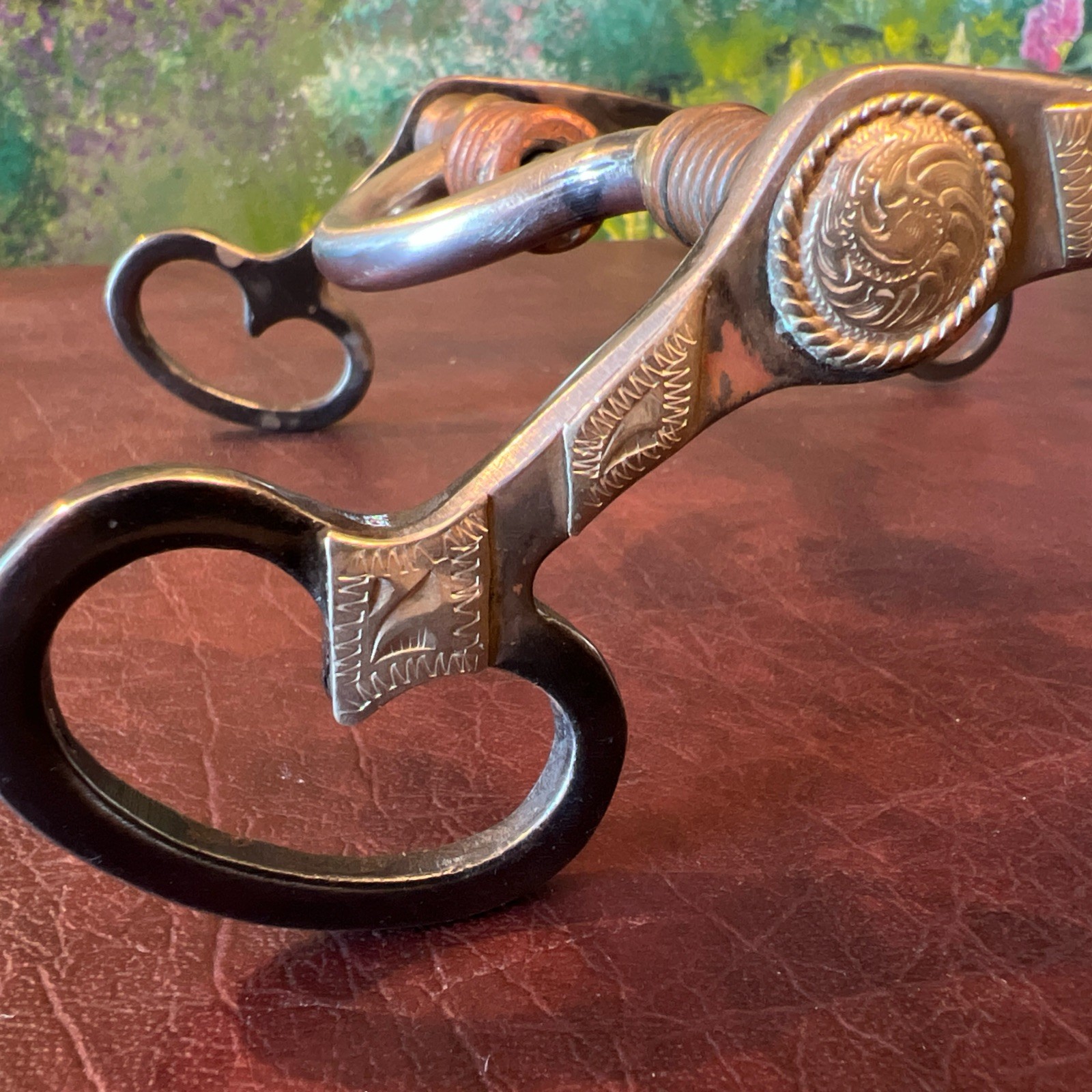 Vintage Hand Crafted Western Horse Bit Brass Copper Silver RARE FIND