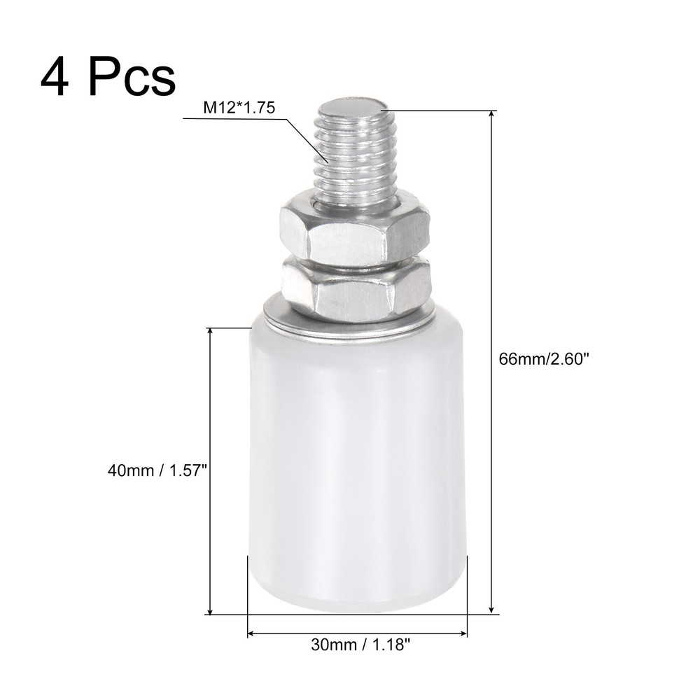 4 Sets Slide Gate Guide Roller 1.6" Adjustable Nylon Rollers Door, White
