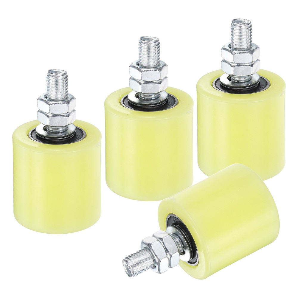 4Pcs Slide Gate Guide Roller 2" Nylon Sliding Gate Support Assembly, Yellow