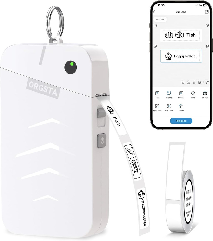 Label Maker Machine with Tape Bluetooth Portable Thermal Labelling Printer for S