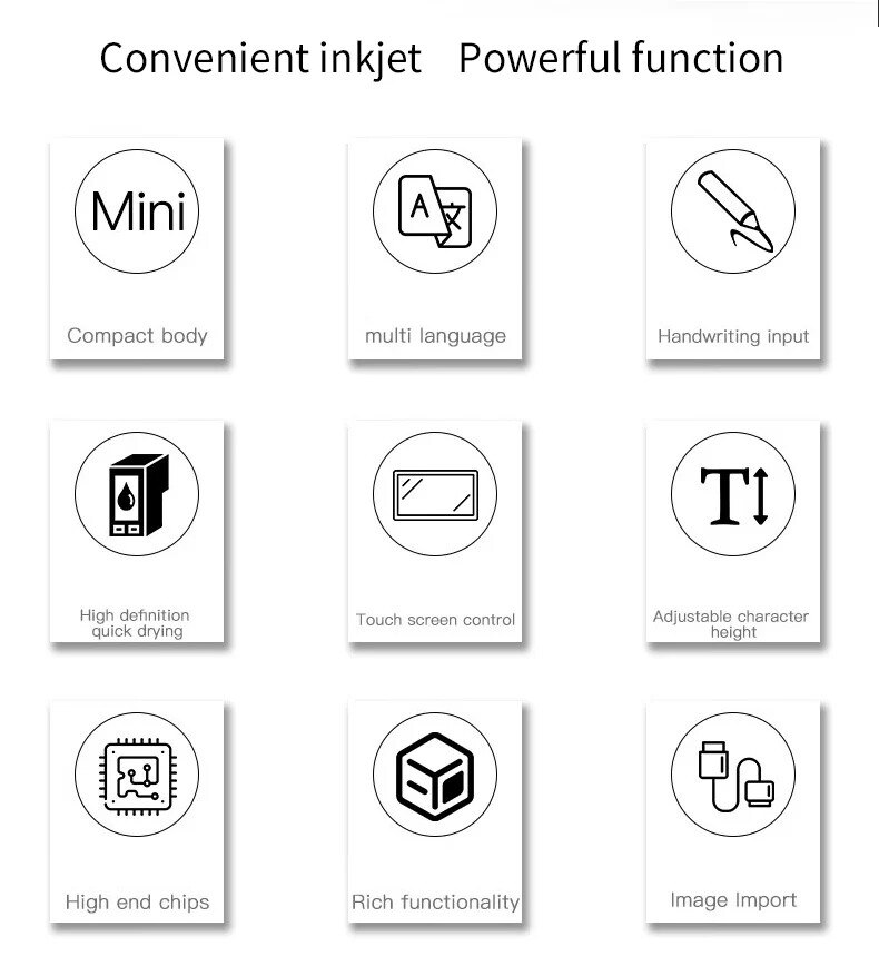 Handheld mini inkjet printer intelligent expiration date batch encoder