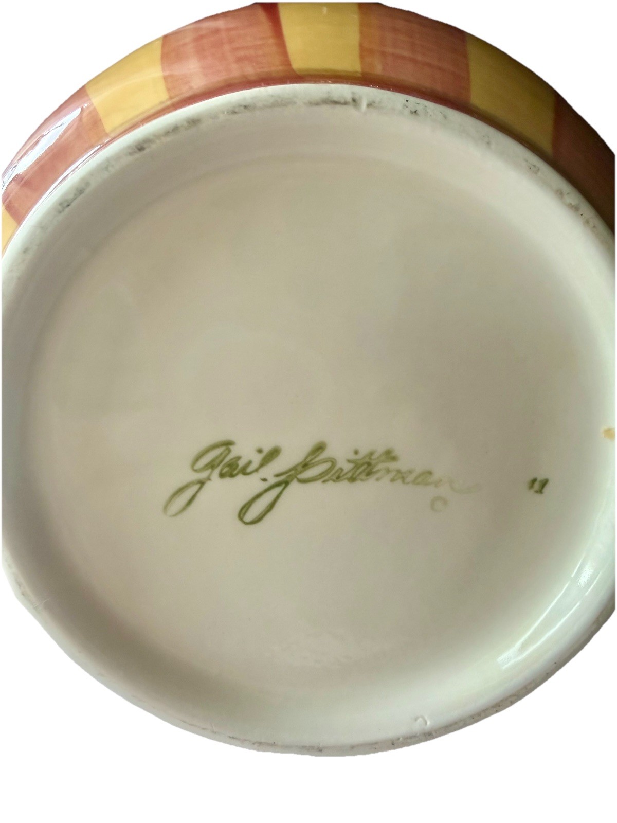 Gail Pittman Southern Living Siena 8”x8.5” Ceramic Pitcher Floral Striped 48 Oz.