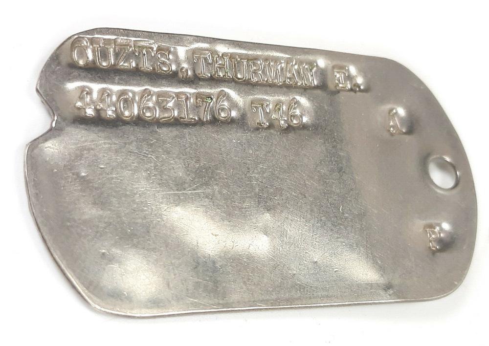 WWII United States Army Dog Tag Thurman E. Ouzts