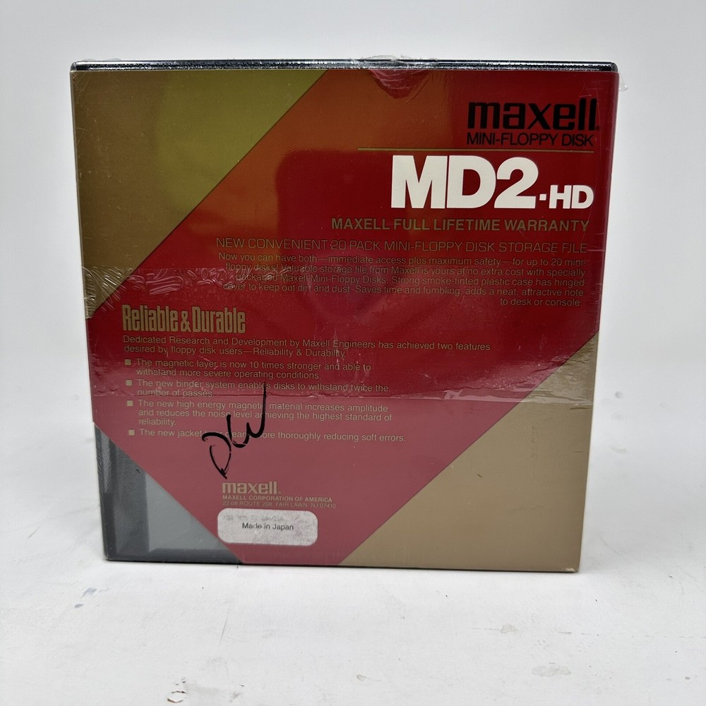 NEW Maxell MD2-HD Double Sided Double Density 5.25" Mini Floppy Disk 20-Pack