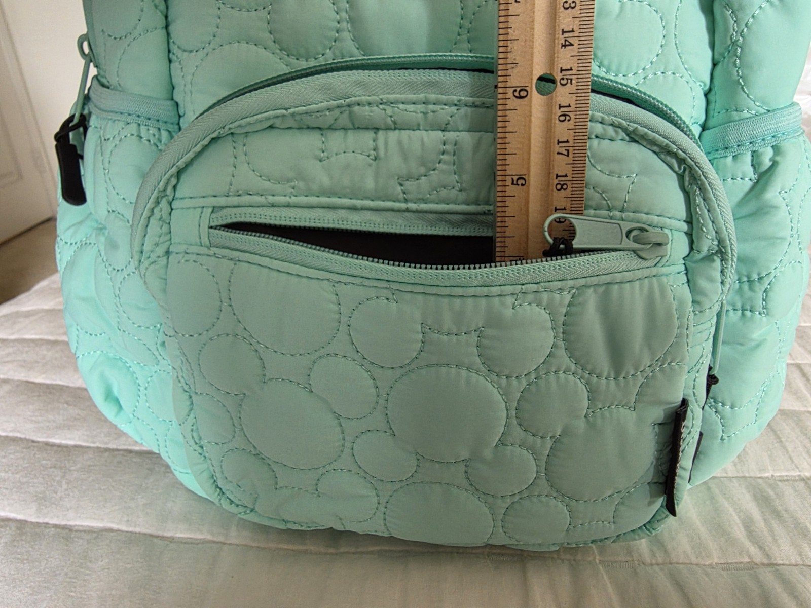 Disneyland Resort - Teal Mini Backpack with Quilted Mickey Ear Stitching (New!)