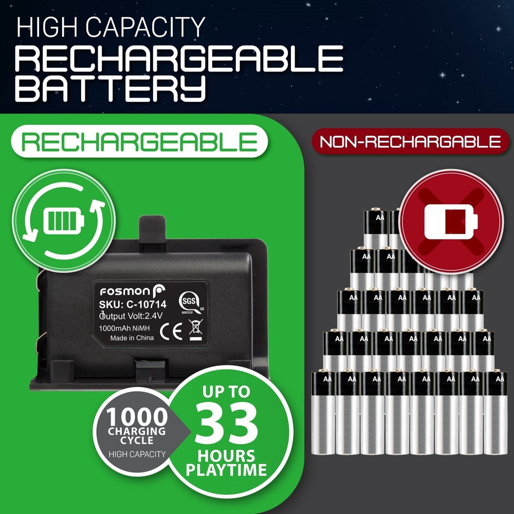 Dual Controller Quick Charge Dock Stand Station Battery Pack for Xbox One X S