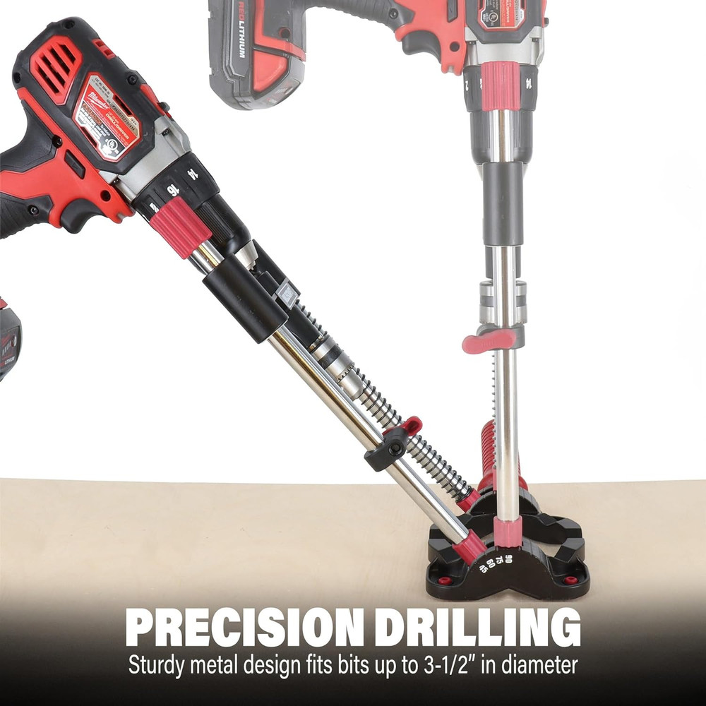 Portable Drill Guide for 3 8 and 1 2 Inch Drills with Adjustable Angle Settings