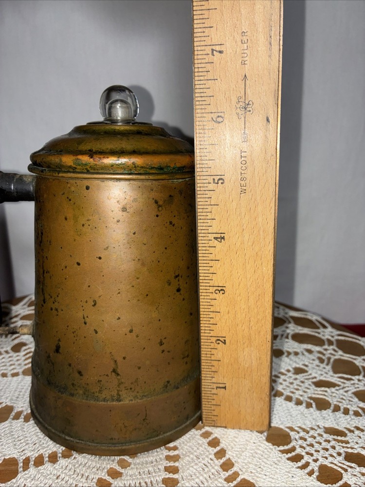 Vintage small percolator copper coffee pot READ Missing piece handle