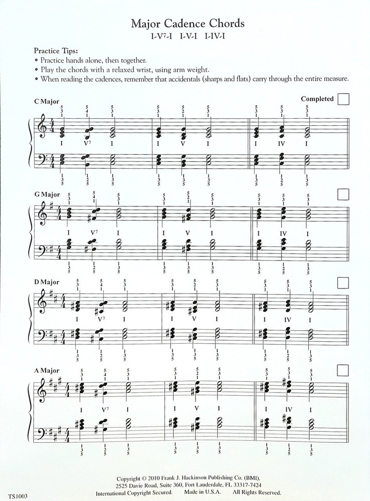 Cadence Chords - Technique Sheet No. 3