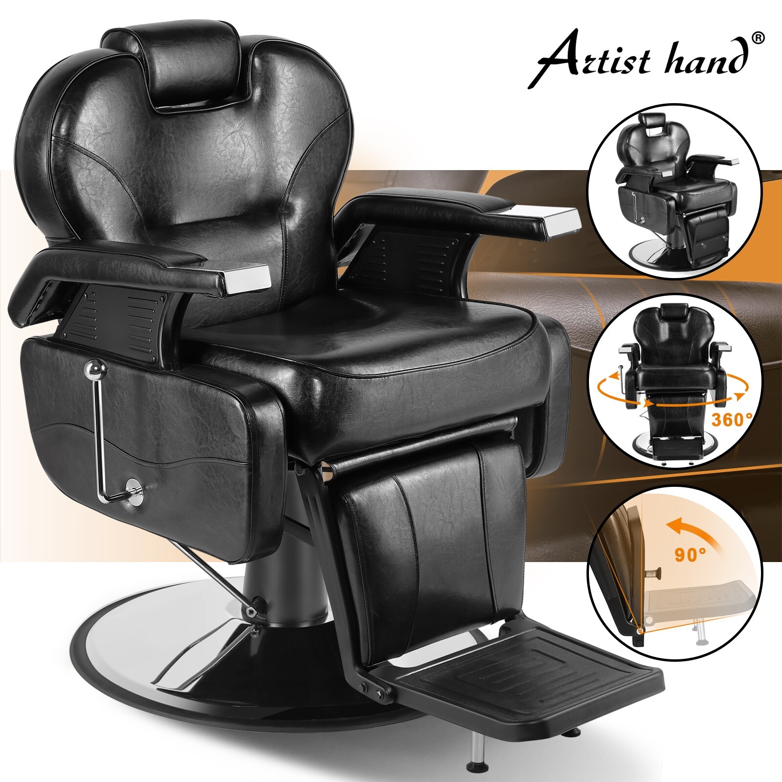 Hydraulic All Purpose Barber Chair Heavy Duty Recline Salon Beauty Spa Equipment