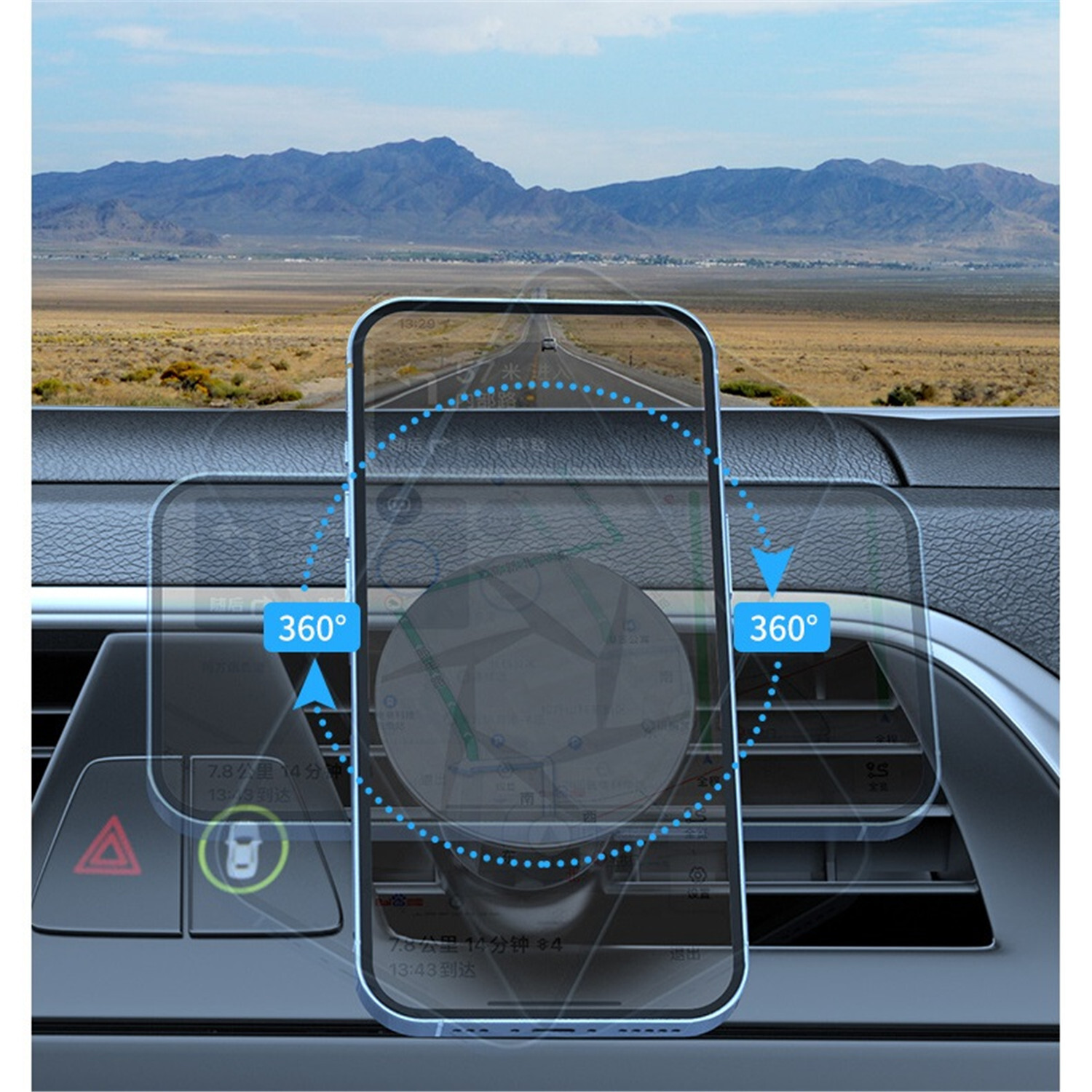 360° Rotation Strong Magnetic Mag Safe Air Vent Car Mount Dashboard Phone Holder