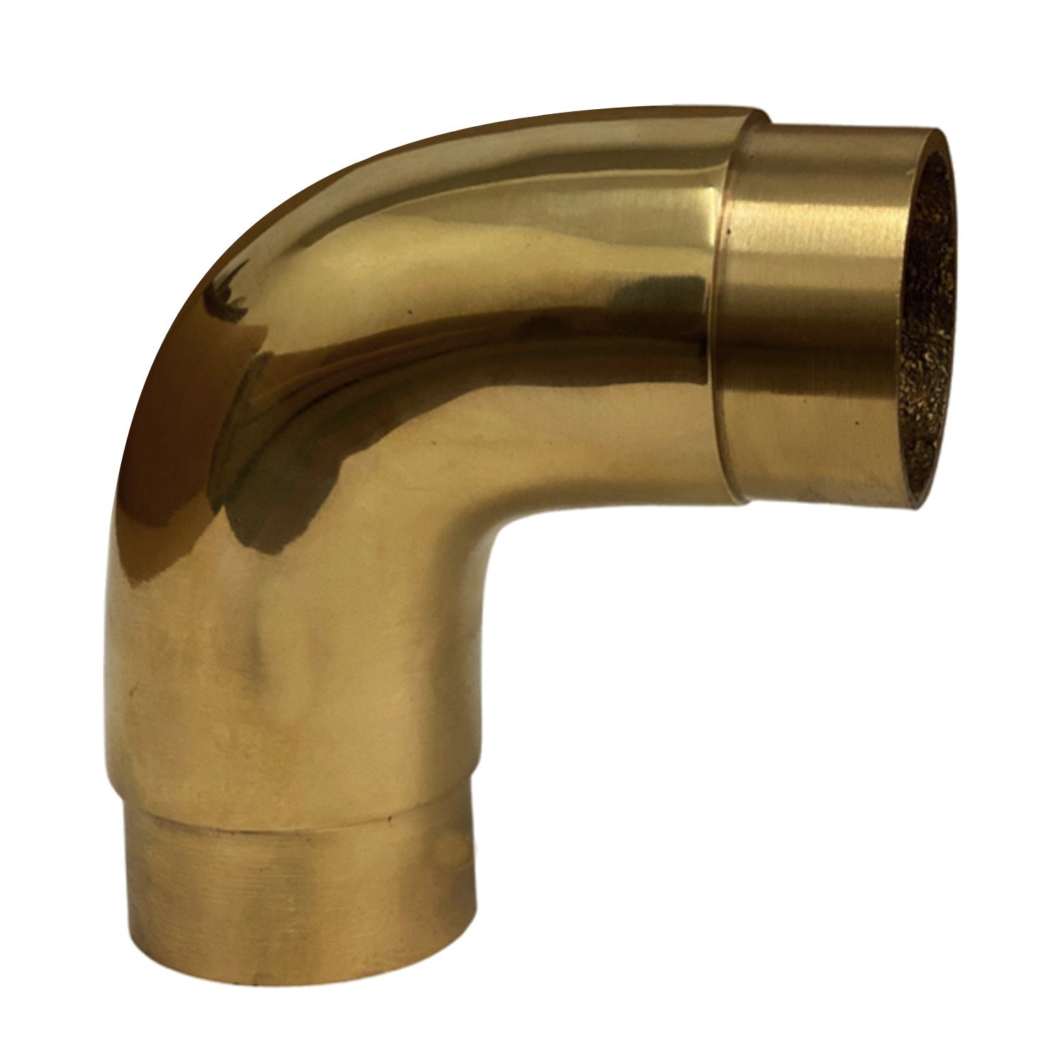 Cast Solid Brass Bar and Foot Rail 90 Degree Angle 2 Inch