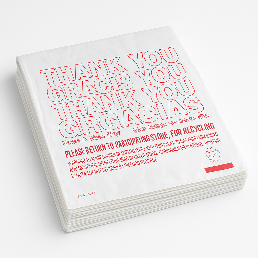 “Thank You Grocery Bags 1/6 BBL 21x6.5x11.5 – 50 to 1000 Plastic T‑Shirt Bags”