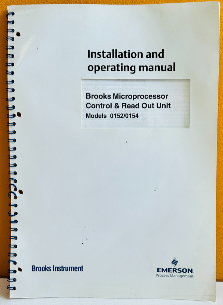 Emerson 541-C-052-AAG Brooks Microprocessor Control Models 0152/0154 Manual.
