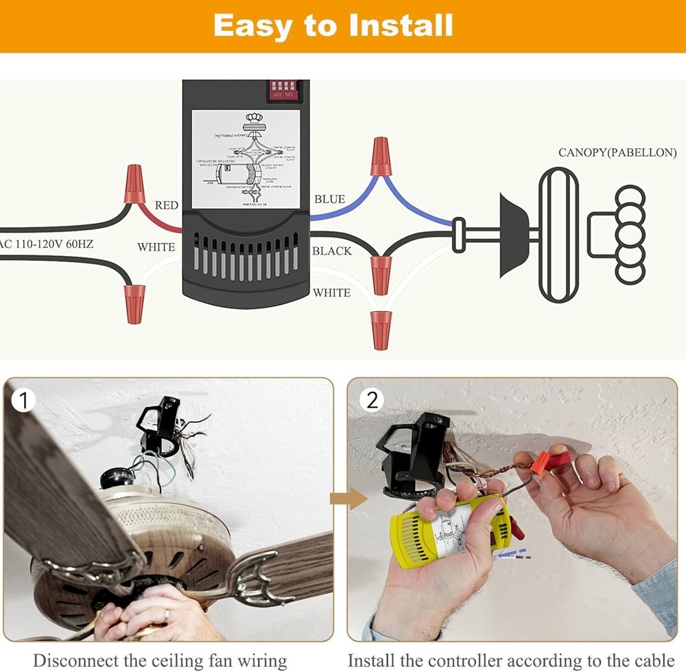 Universal Ceiling Fan Thermostatic Remote Control Kit Replacement for Hampton...