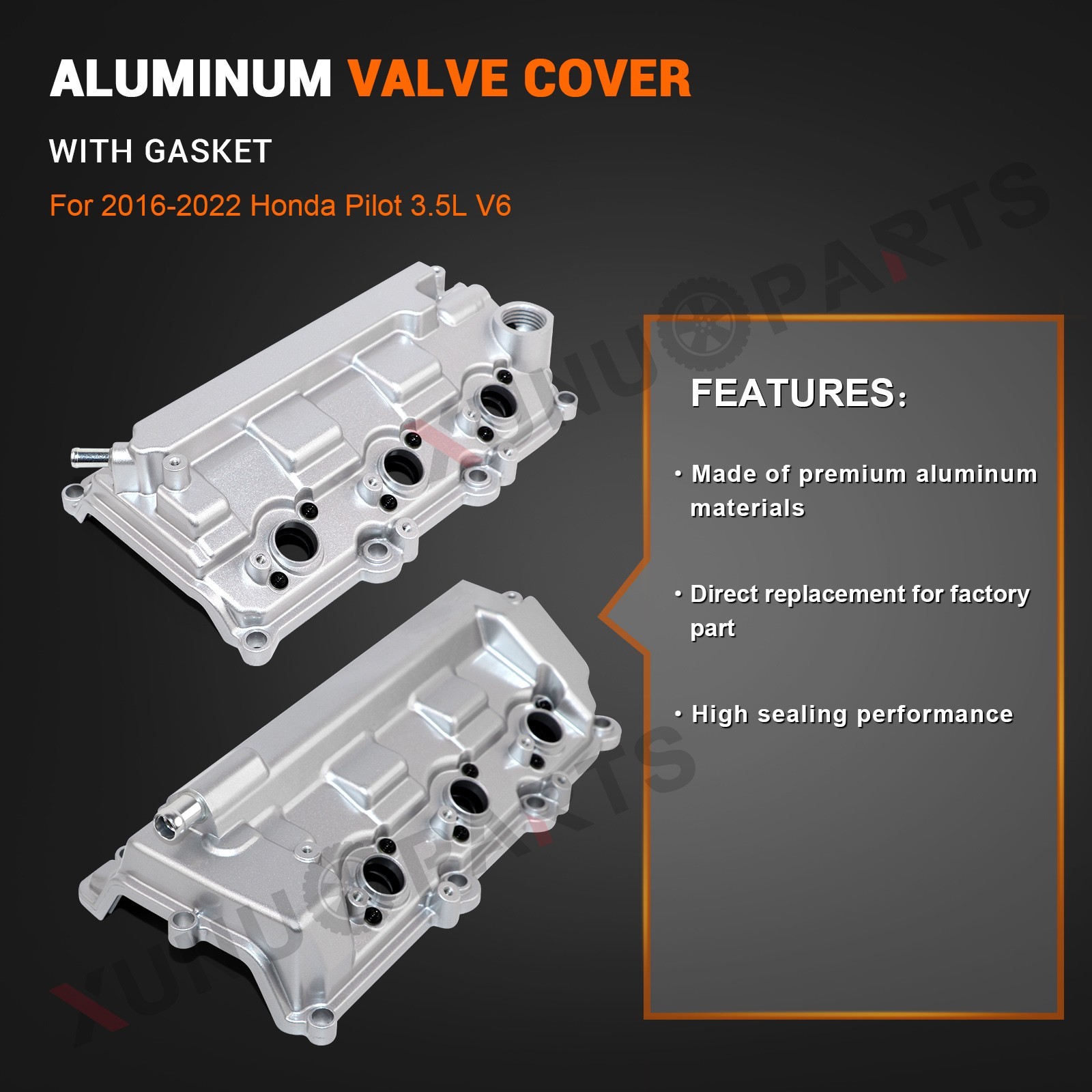 2PCS Valve Cover Set for 2016-2022 Honda Pilot 2018-2024 Odyssey Ridgeline 3.5L