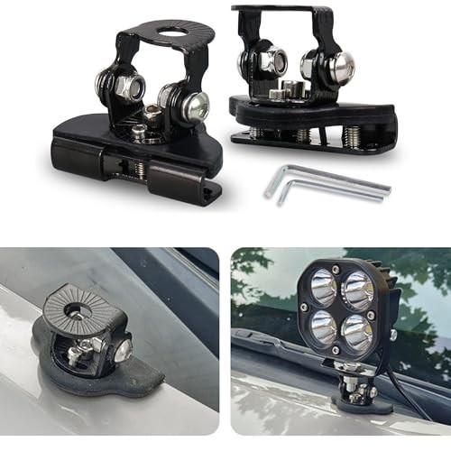 2PCS Car Led Light Bar Mounting Brackets, Adjustable LED Work Light Base Black