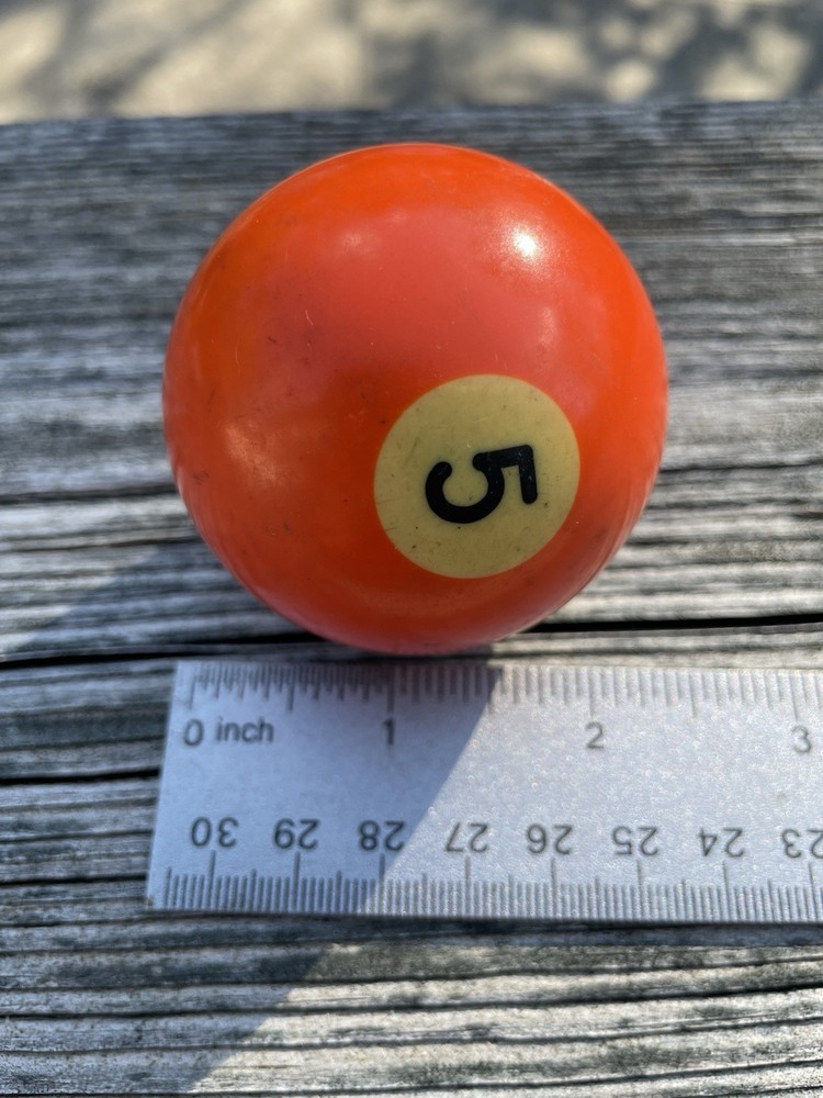 Used Replacement # 5 Orange Solid Pool Ball for Standard Bar Type Billiard Table