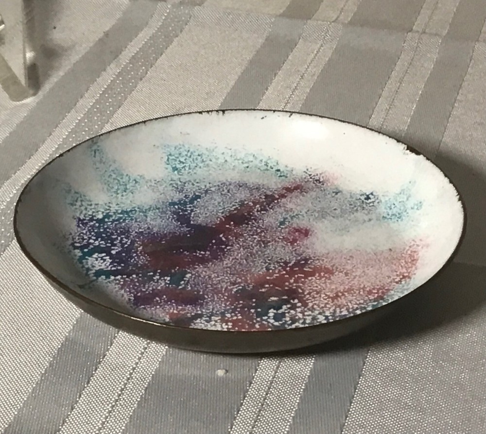 4.5” Enameled Copper Dish MCM Circa1950/1960s