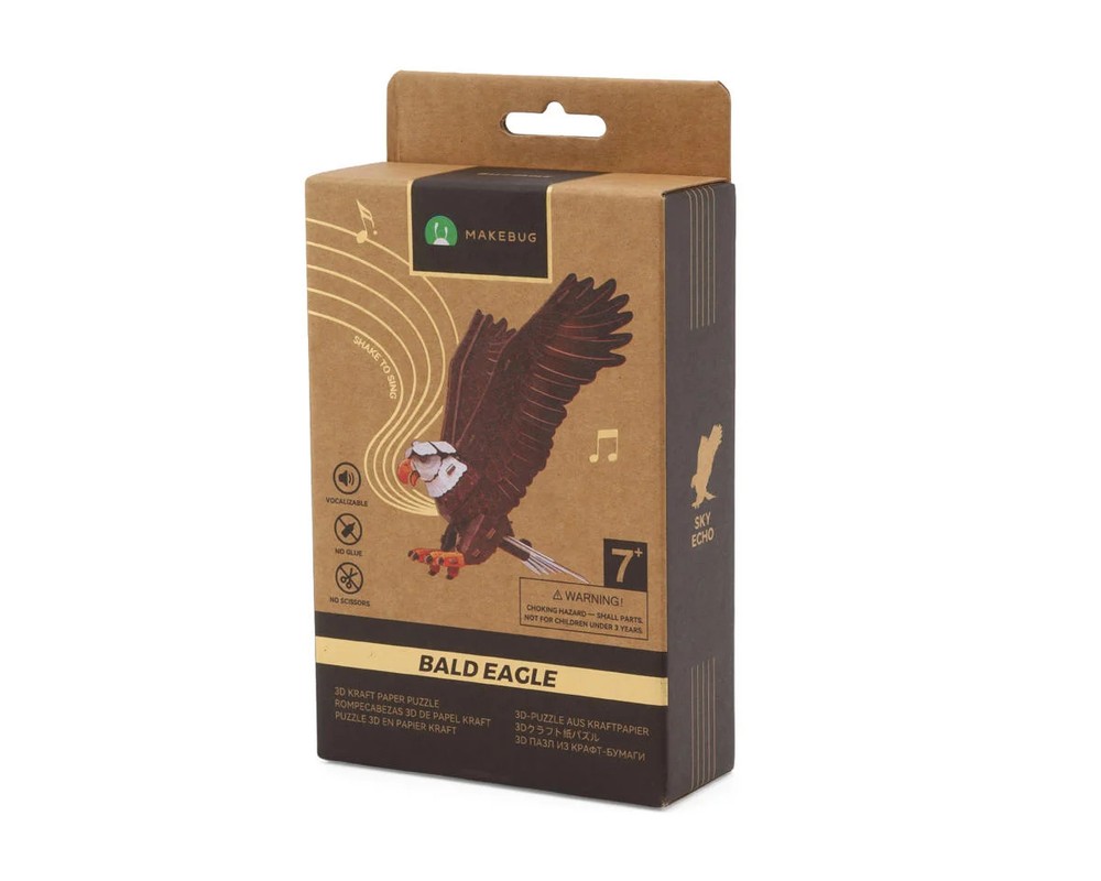 Make Bug Sky Echo Bald Eagle 3D Kraft Paper Puzzle Set [MKBD0057]