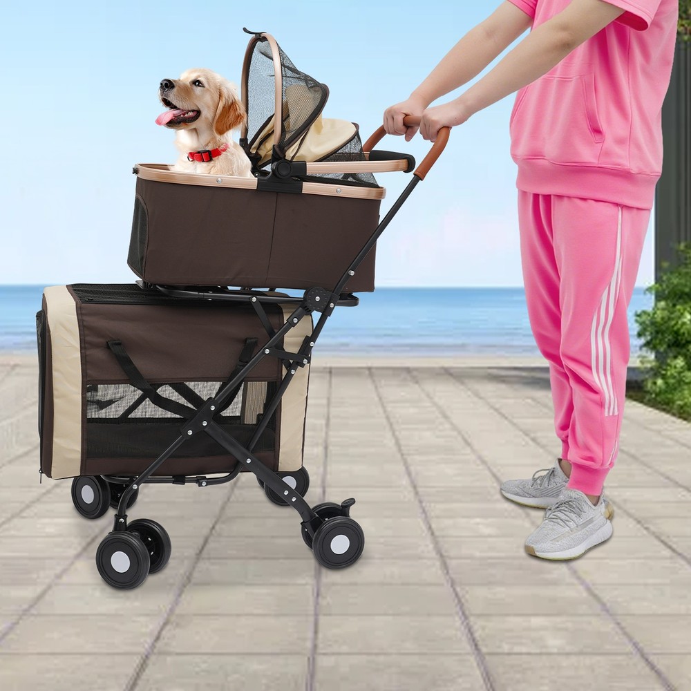 Dog & Cat Stroller, Foldable Pet Stroller, Foldable Pet Stroller for Small & Med