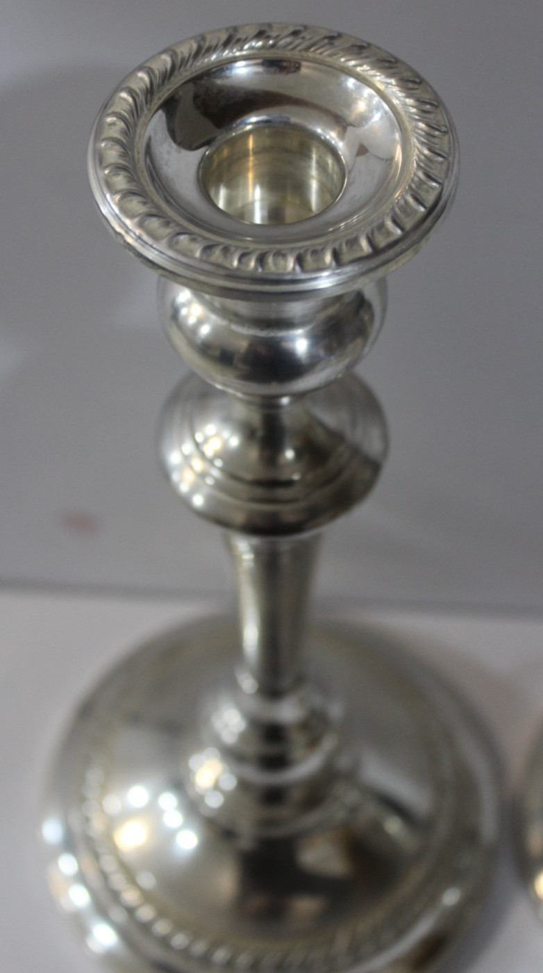 Pair Sterling Silver Preisner Candelabra Georgian 3 Arm Candlesticks 16" #743