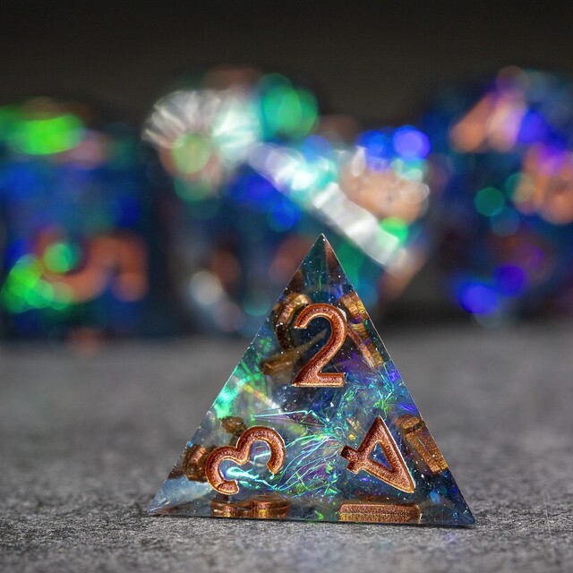 Sage's Miniaturized Galaxy Sharp Edge Resin Dice Set
