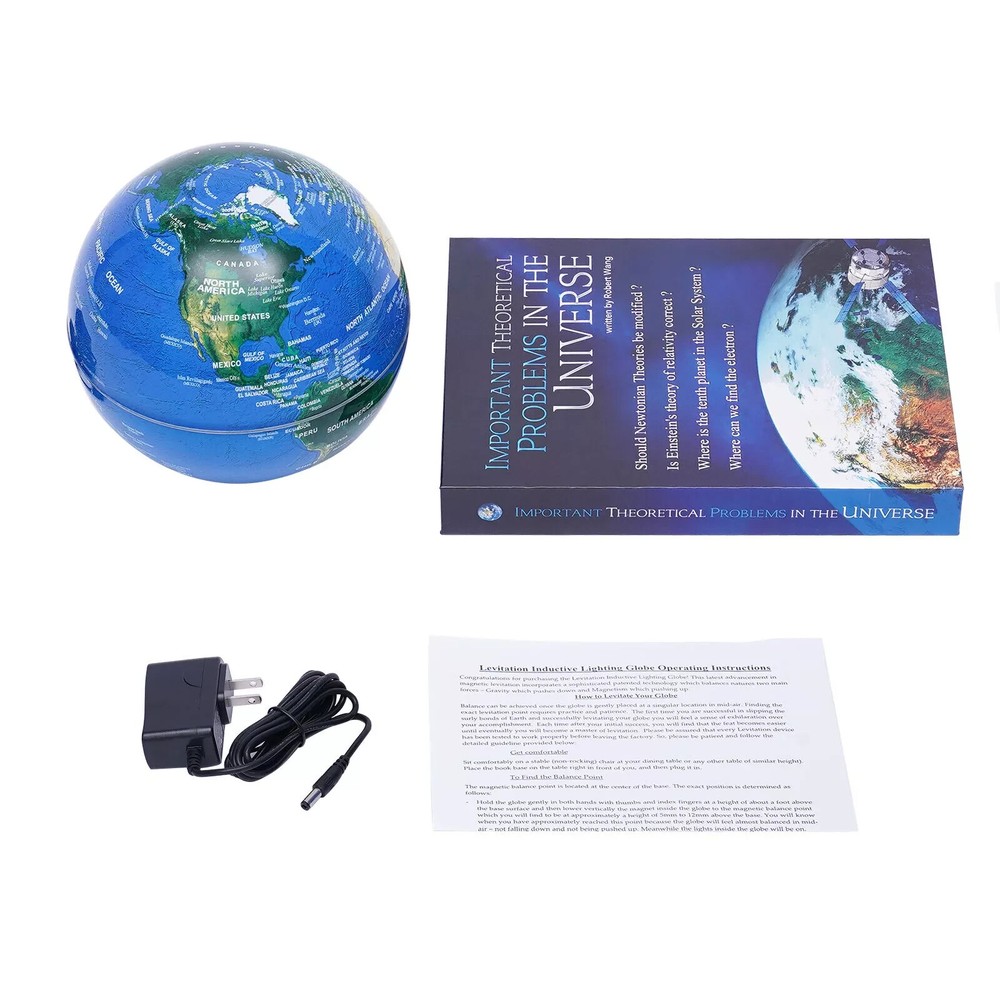 Merlin Magnetic Levitating Geographic Globe Inductive LED Illuminated RGB