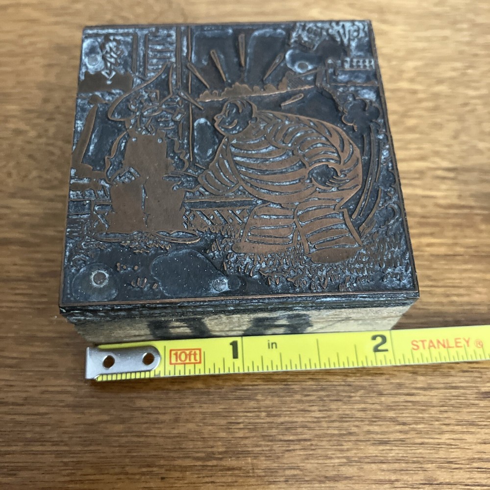 Vintage Printing Letterpress Printers Block Copper