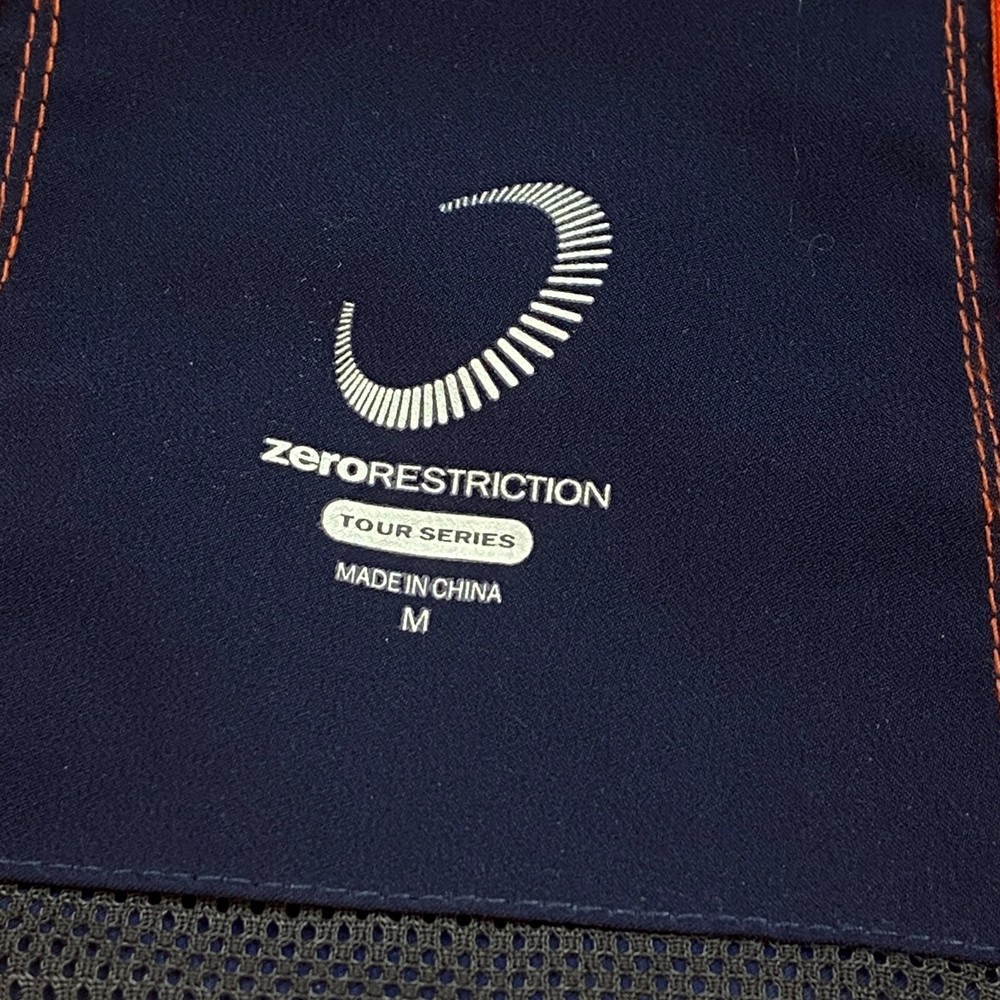 Zero Restriction Tour Series Jacket Medium Orange Full Zip Golfer Windbreaker