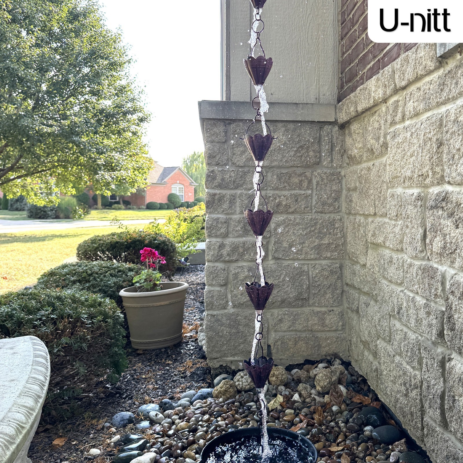 8.5 ft rain chain crimson red scallop cups 786/5570RD NEW