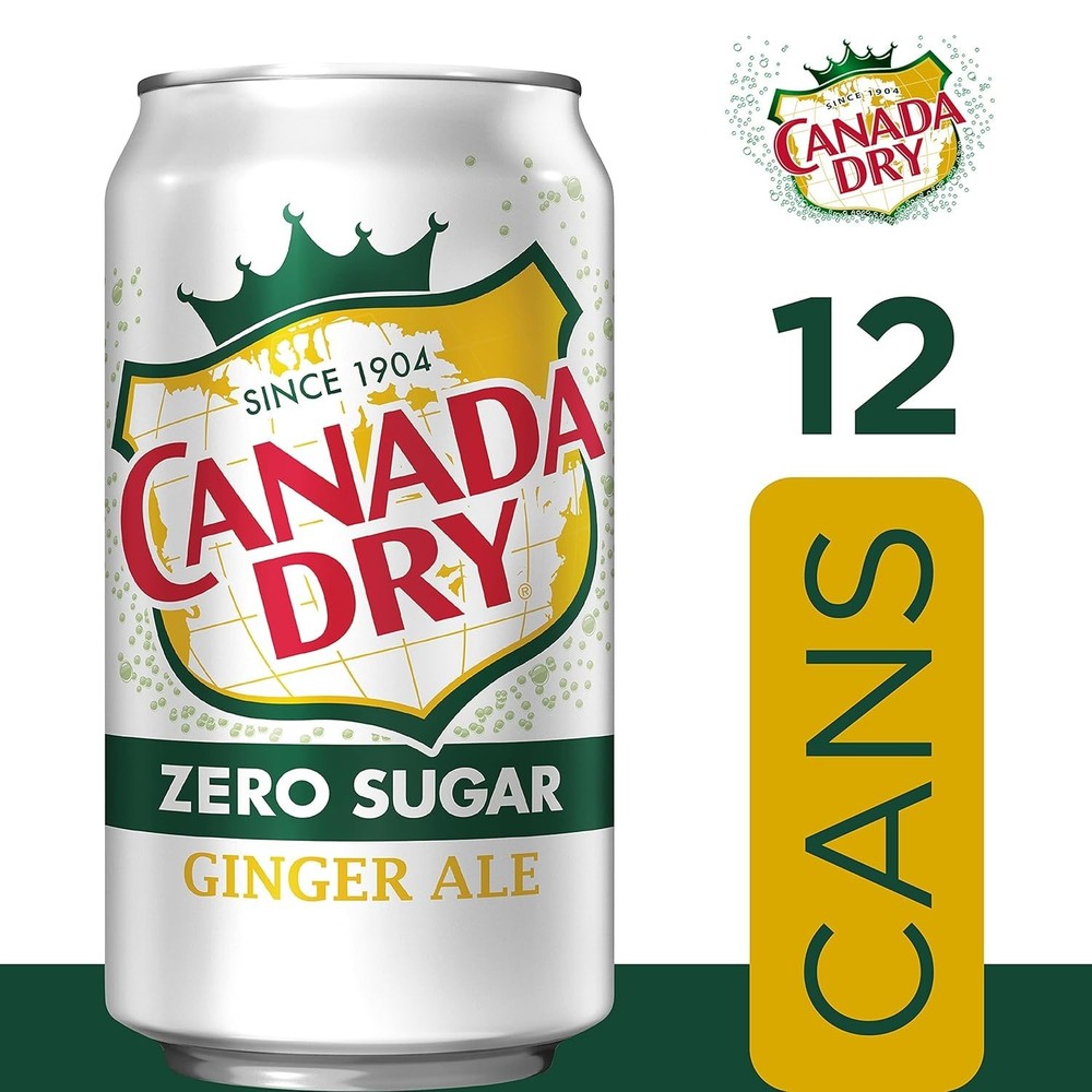 Zero Sugar Ginger Ale - 12 oz Cans, Caffeine-Free Refreshment Duo (24 Total)