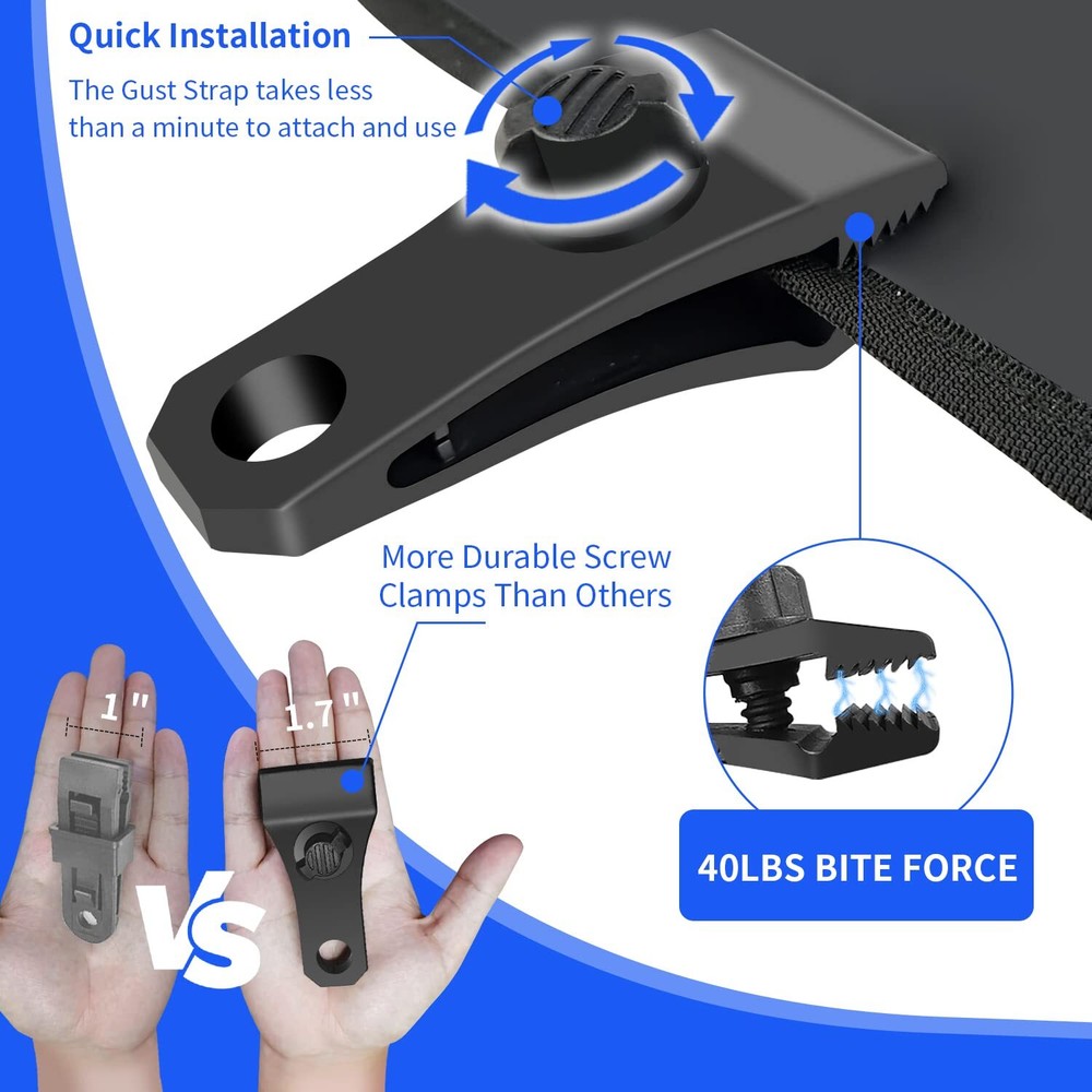 2 Pack Car Cover Gust Straps Wind Protector Adjustable Elastic Windproof Ropes