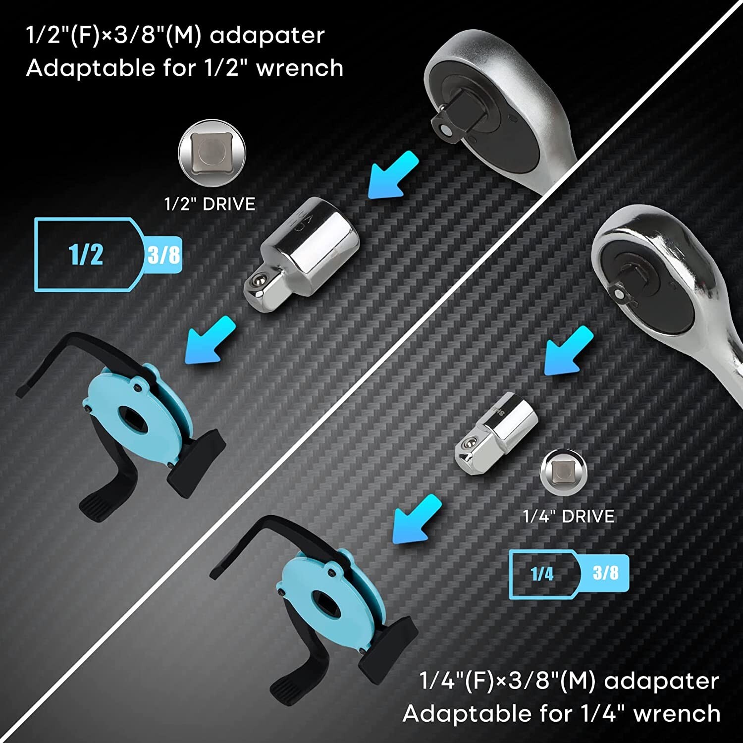 SHALL 4PCS Oil Filter Removal Set,12 In Oil Filter Plier,3-Jaw Oil Filter Wrench