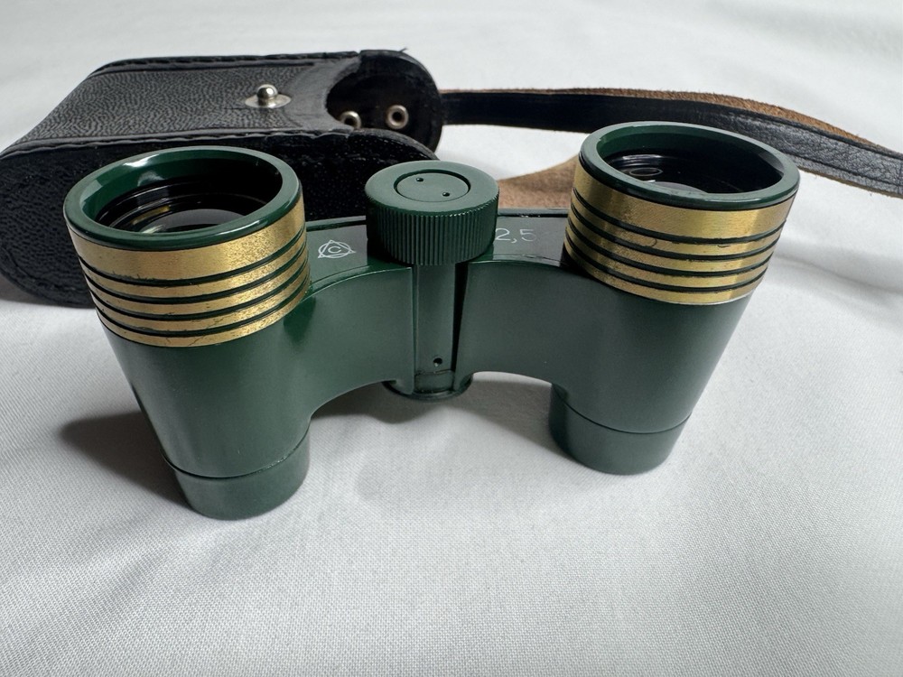 VTG 1960S Soviet Union 2.5 X Binoculars Opera Glasses Bakelite Leather Case Mint