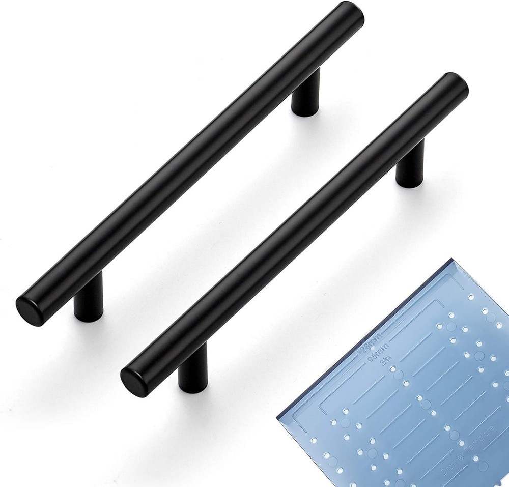 30 Pack Matte Black Cabinet Pulls - 7.38" Length