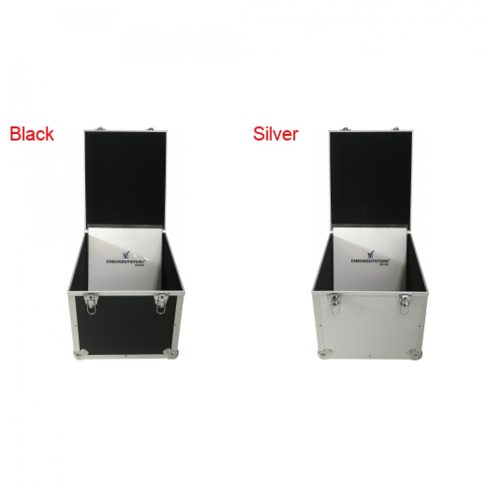 CheckOutStore Aluminum 12" LP Vinyl Record Storage Box (Holds 125 Records)