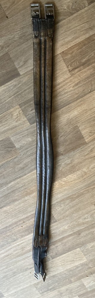 50” Unbranded Black Leather Elastic End Girth - Used