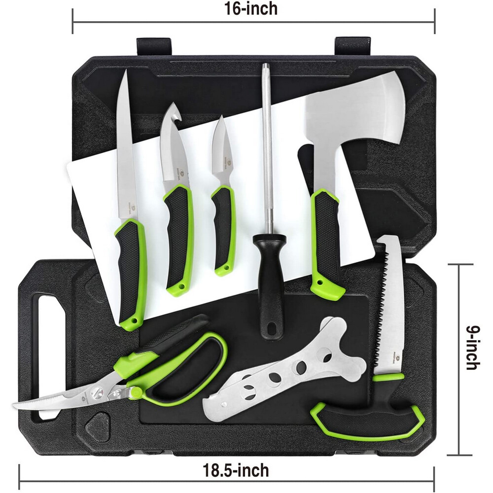 Mossy Oak 10 PIECE Hunting Field Dressing Kit w/Storage Case Alloy Steel Blade