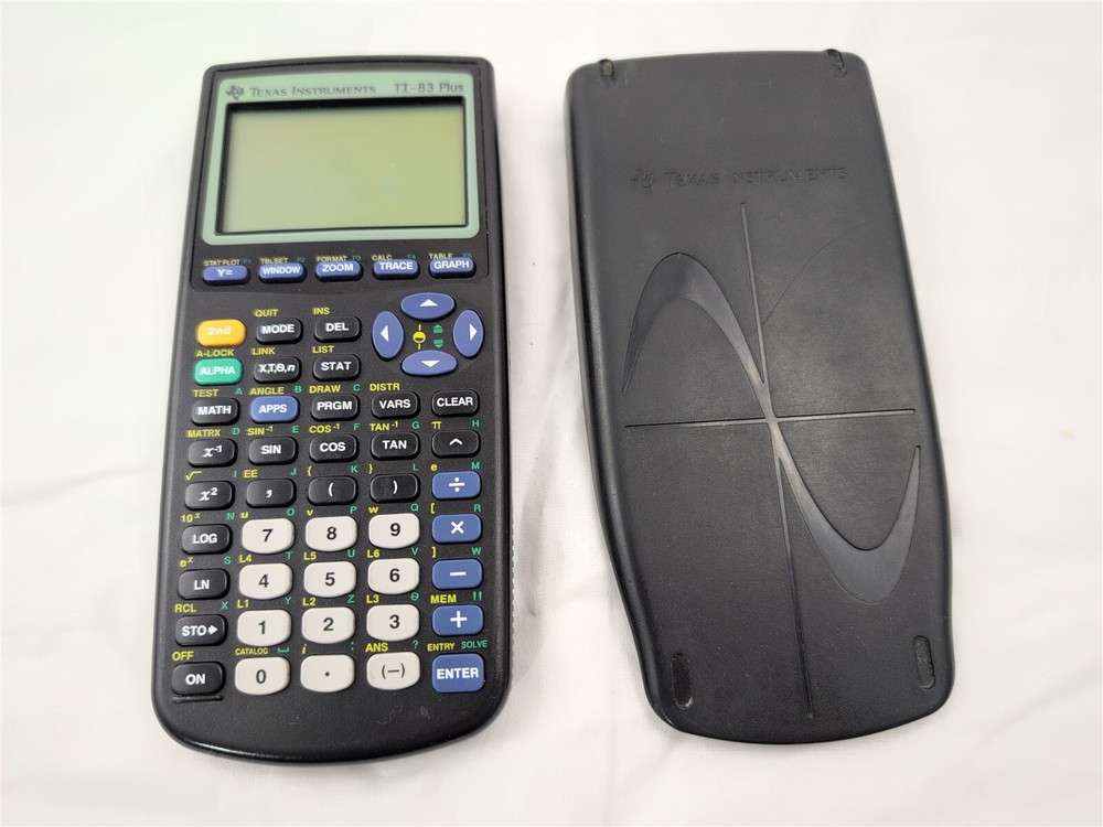 Texas Instruments TI-83 Plus Graphing Calculator with Cover ~ TESTED & WORKING